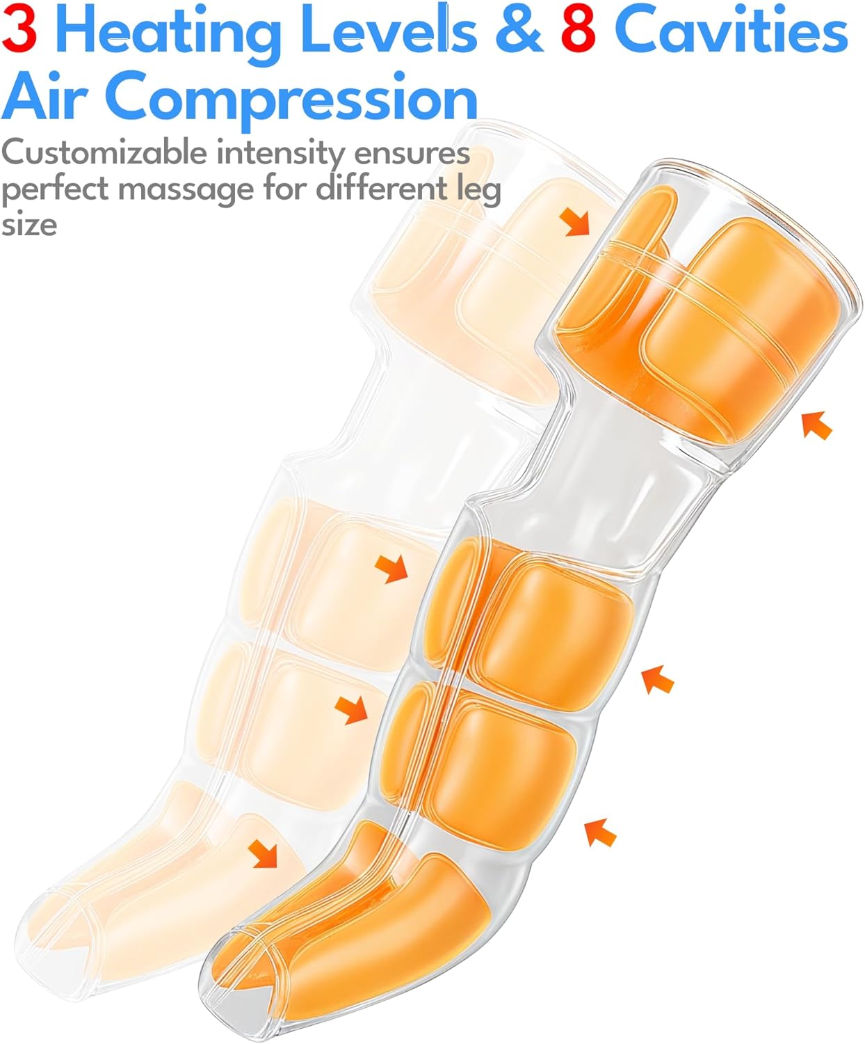Leg Massager for Circulation and Pain Relief with Heat - Electric Air Compression Boots - Adjustable Modes Foot, Calf & Thigh Massage Machine, Gift for Her, Him, Dad, Mom (Small Size)