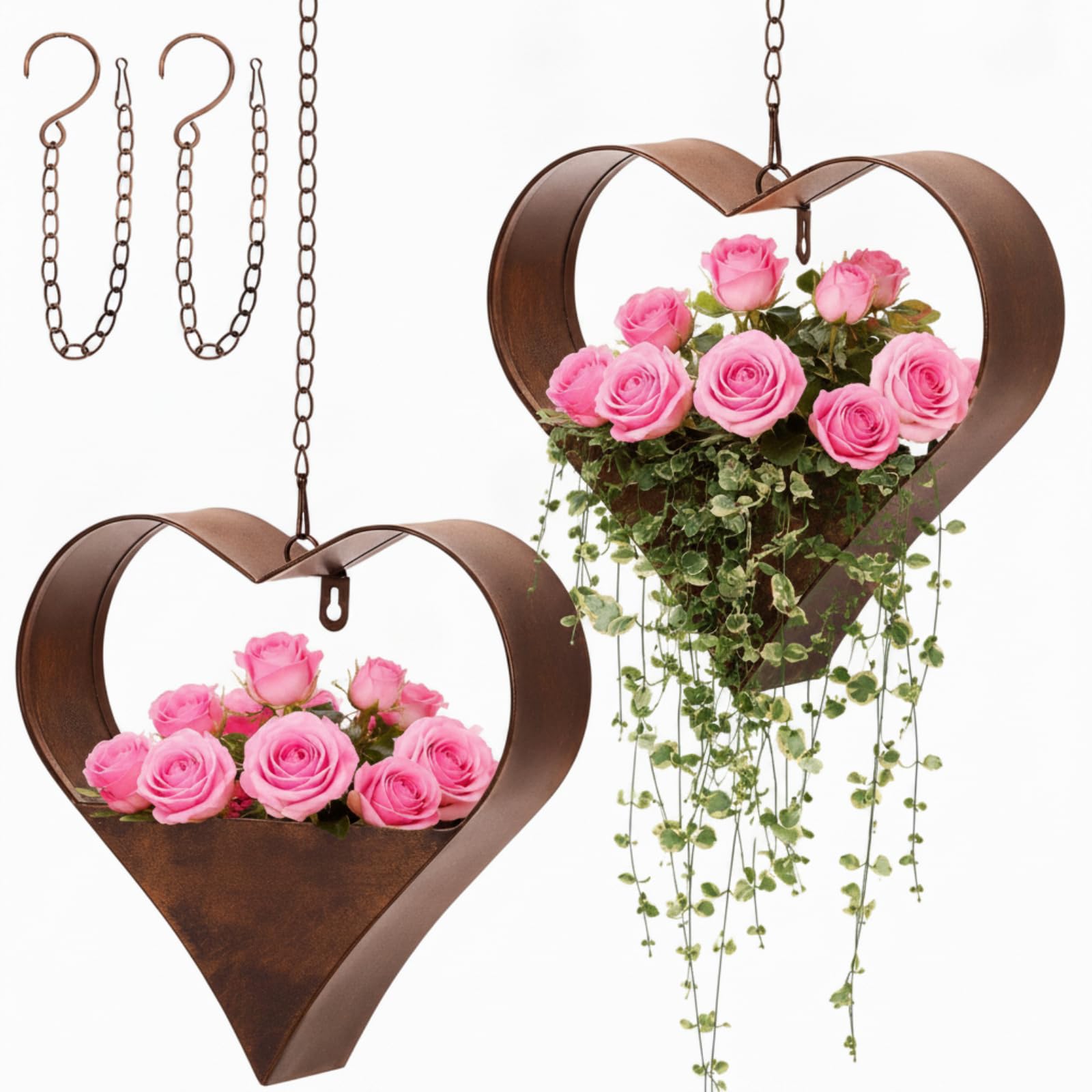 Amazon.com: Romooa 2 Pack Metal Plant Hangers Indoor and Outdoor