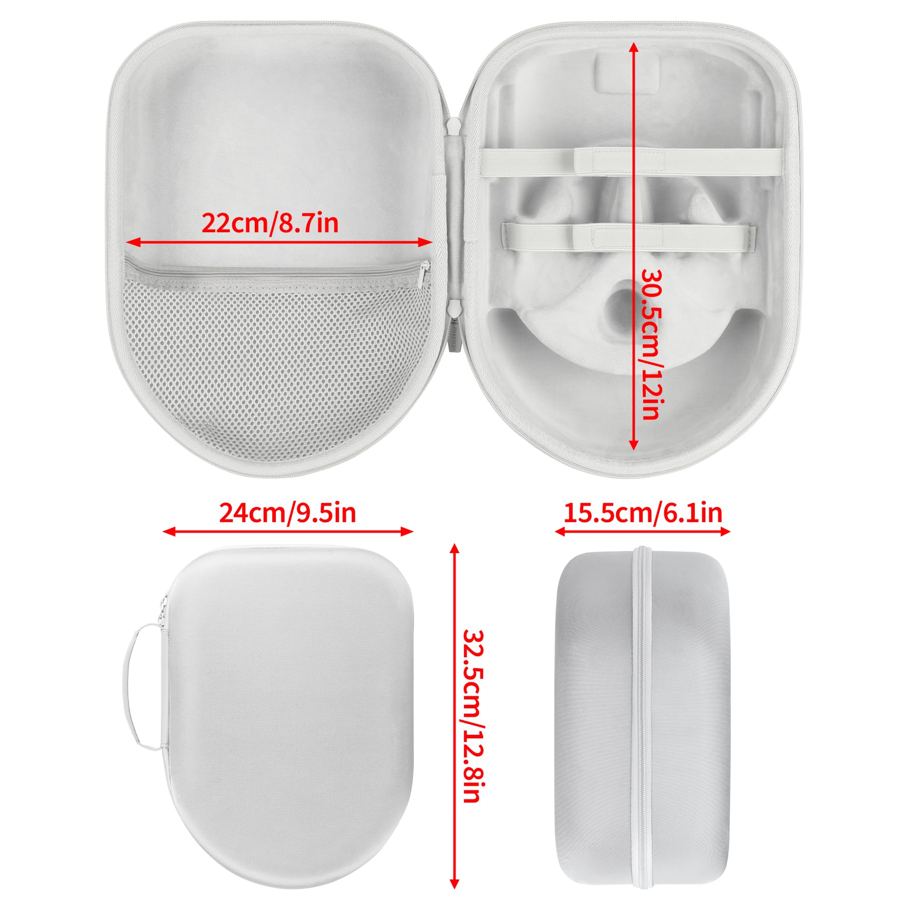 Duro Protettiva Custodia Compatibile con Meta Quest 3S / 3/2 Realtà Virtuale (Grigio)