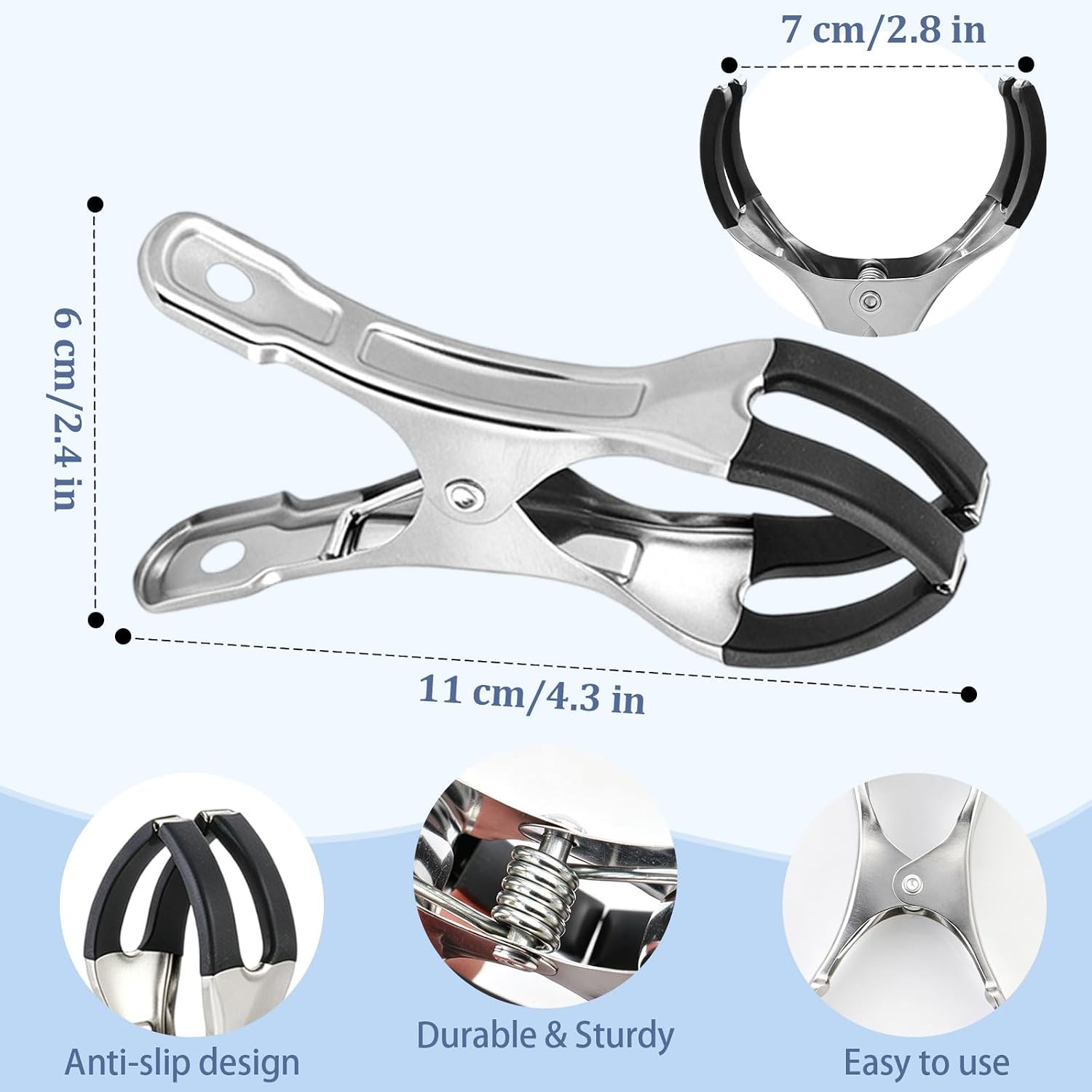 Beach Towel Clips for Beach Chairs | 10 Pcs Large Heavy Duty Metal Clothespins | Strong Grip Beach Towel Clip Multi-Purpose for Outdoor Clothesline Beach Pool Chairs Tablecloths Laundry (Black)