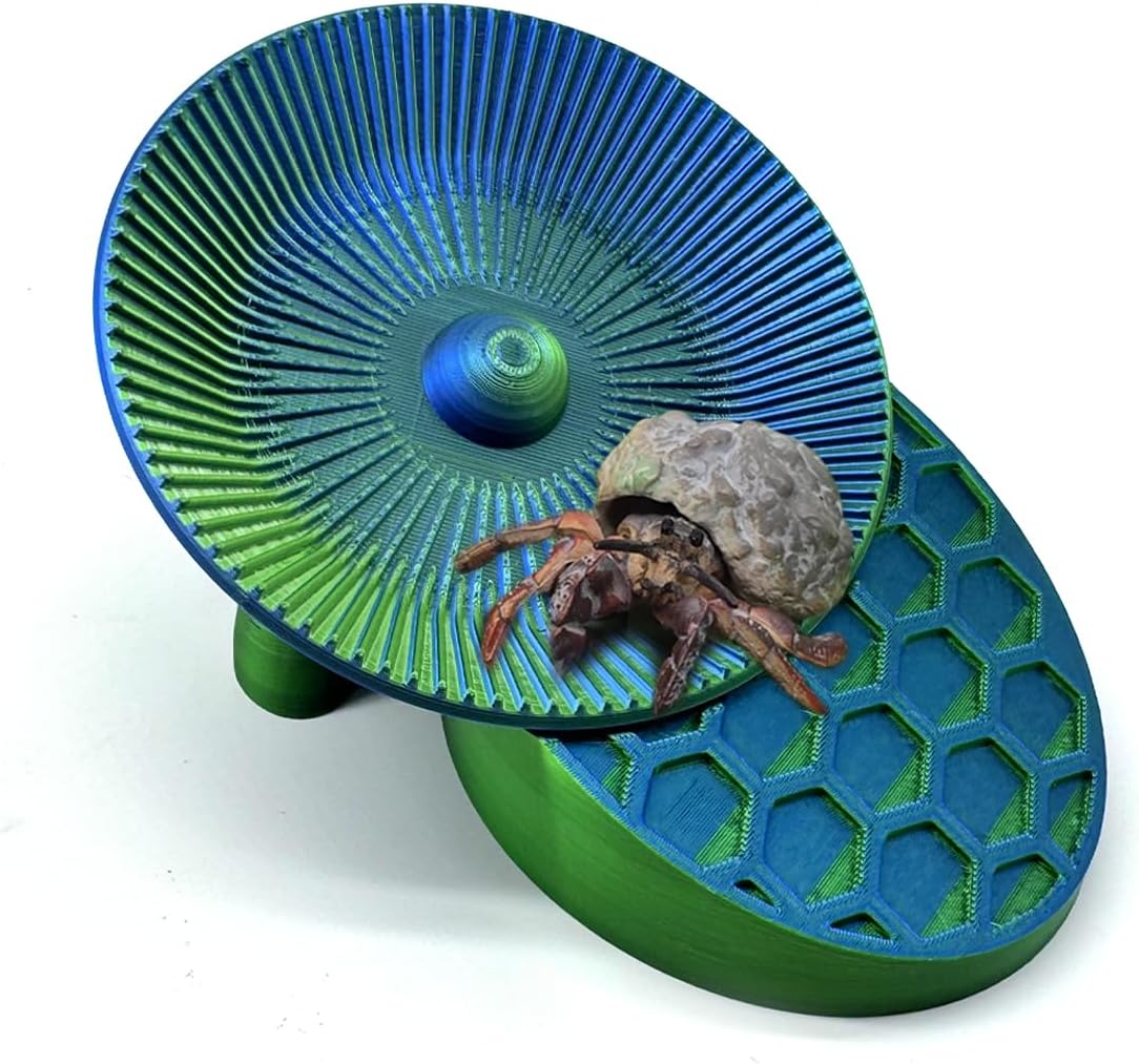 Hermit Crabs Running Wheel Toy with Climbing Platform, Hermit Crab Tank Accessories, for Hermit Crab Hamster Gerbils