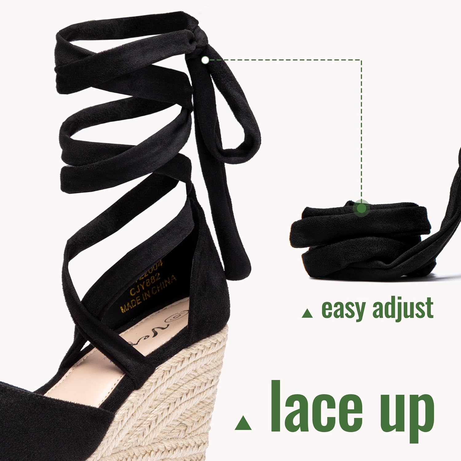 Vepose Women's Platform Wedge Sandals Rome Espadrilles Open Toe High Heel Sandals for Women with Lace-Up - Image 6