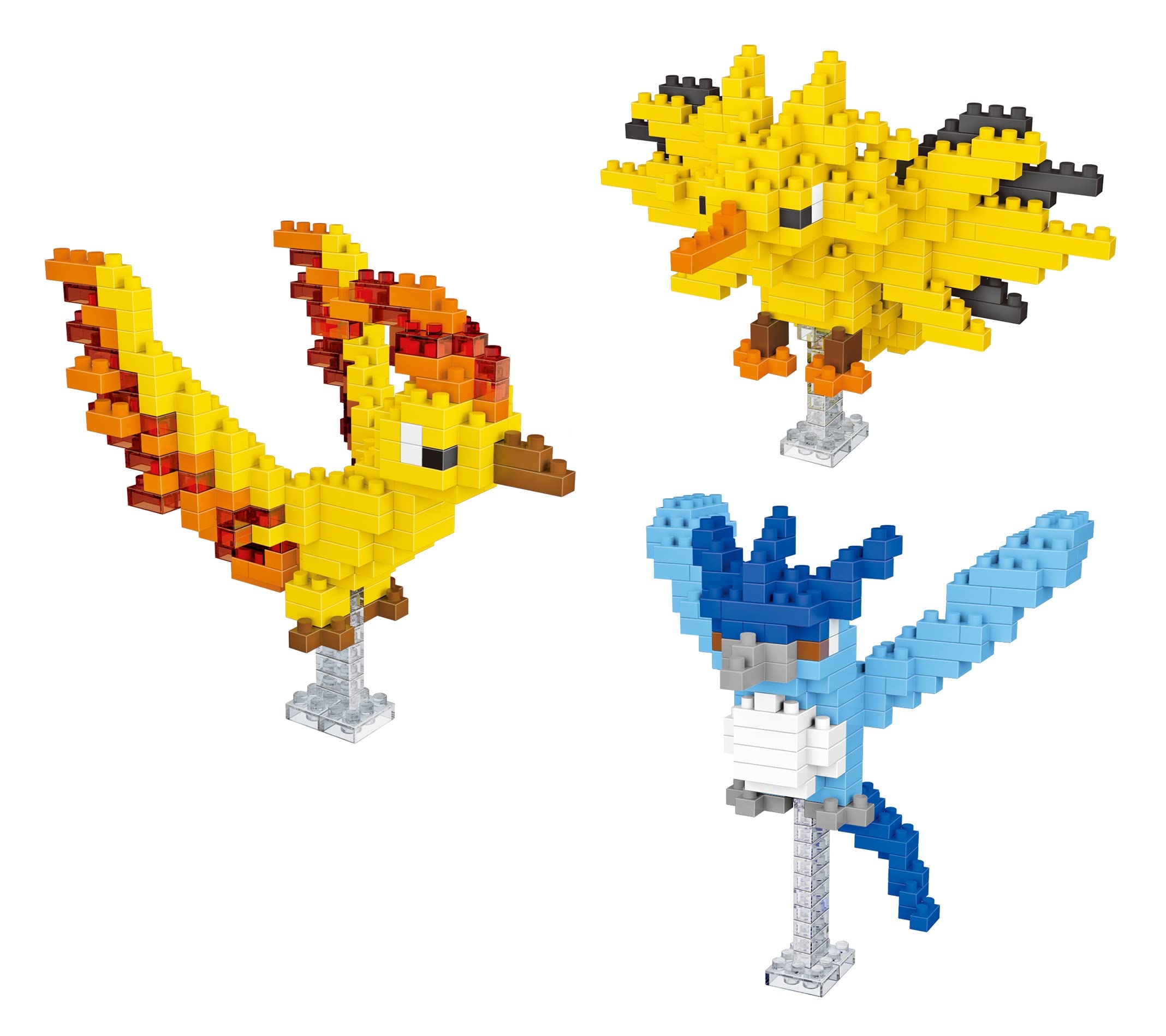 EBTY DREAMS Inc. - Set of 3 Moltres, Zapdos, Articuno Educational DIY Model Mini Building Blocks