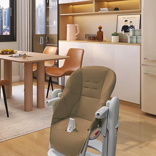 Miniatura 9 de Baby Highchair Cushion, PU Leather Highchair Cover, Stain-Proof Baby Dining Chair Cover Mat, Baby High Chair Booster Seat Insert Pad, for Peg Perego