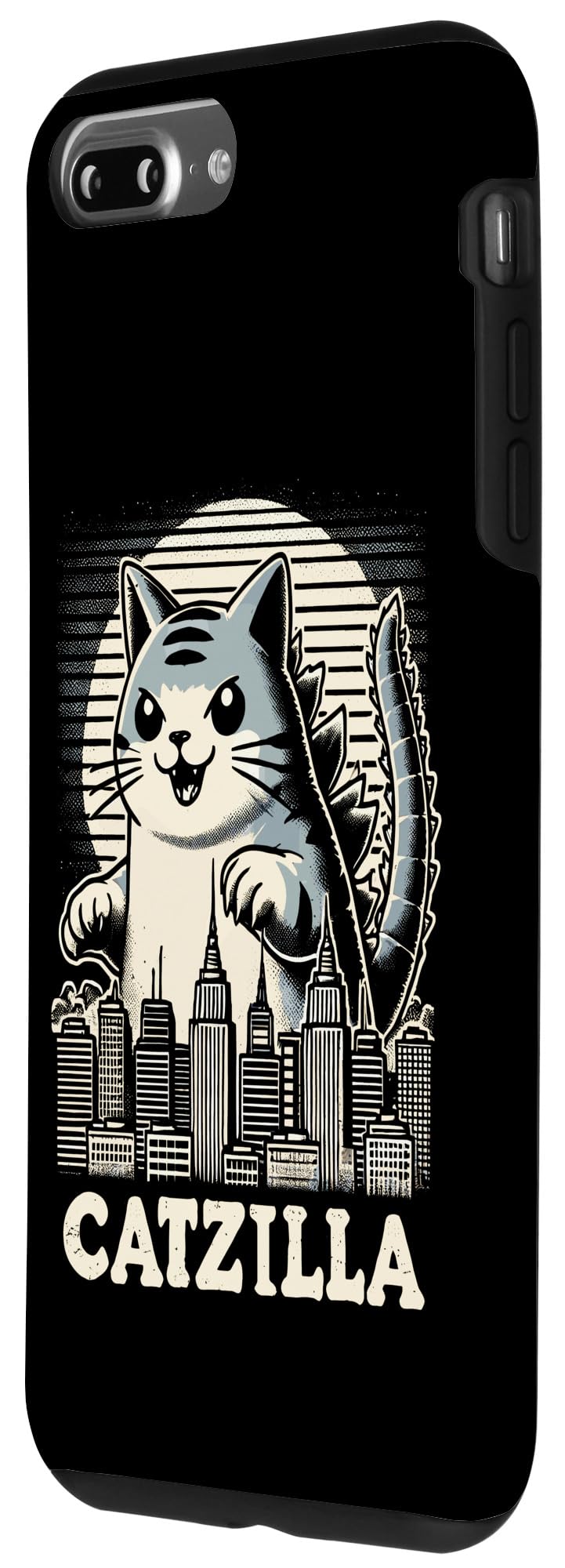 iPhone 7 Plus/8 Plus Cute Retro Cat Catzilla Men Women Kids Funny Cat Case - Image 2