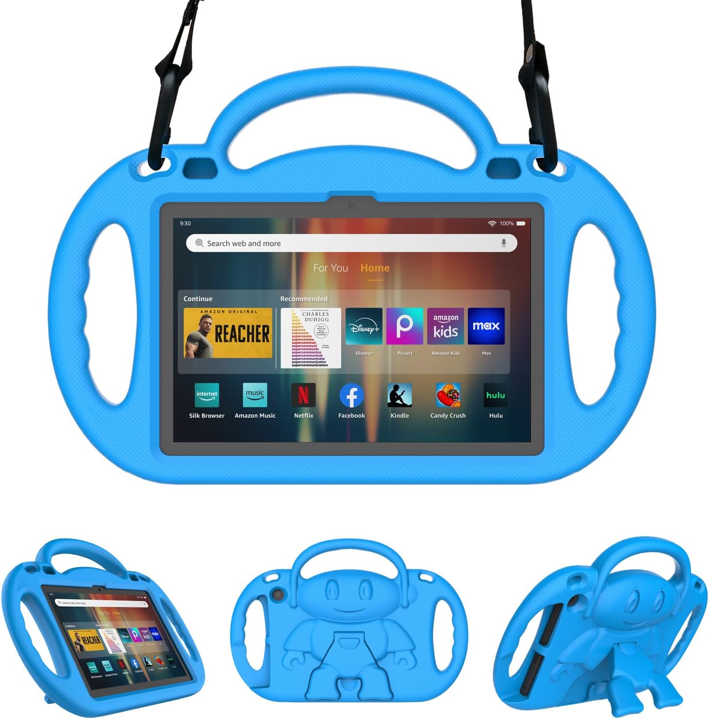 Fire HD 8 & HD 8 Plus Tablet Case for Kids (12/10th Gen, 2022/2020) - Lightweight Kid-Proof Case with Handle and Kickstand for Fire HD 8 Kids & Kids Pro Tablet, Not Fit iPad Case - Blue