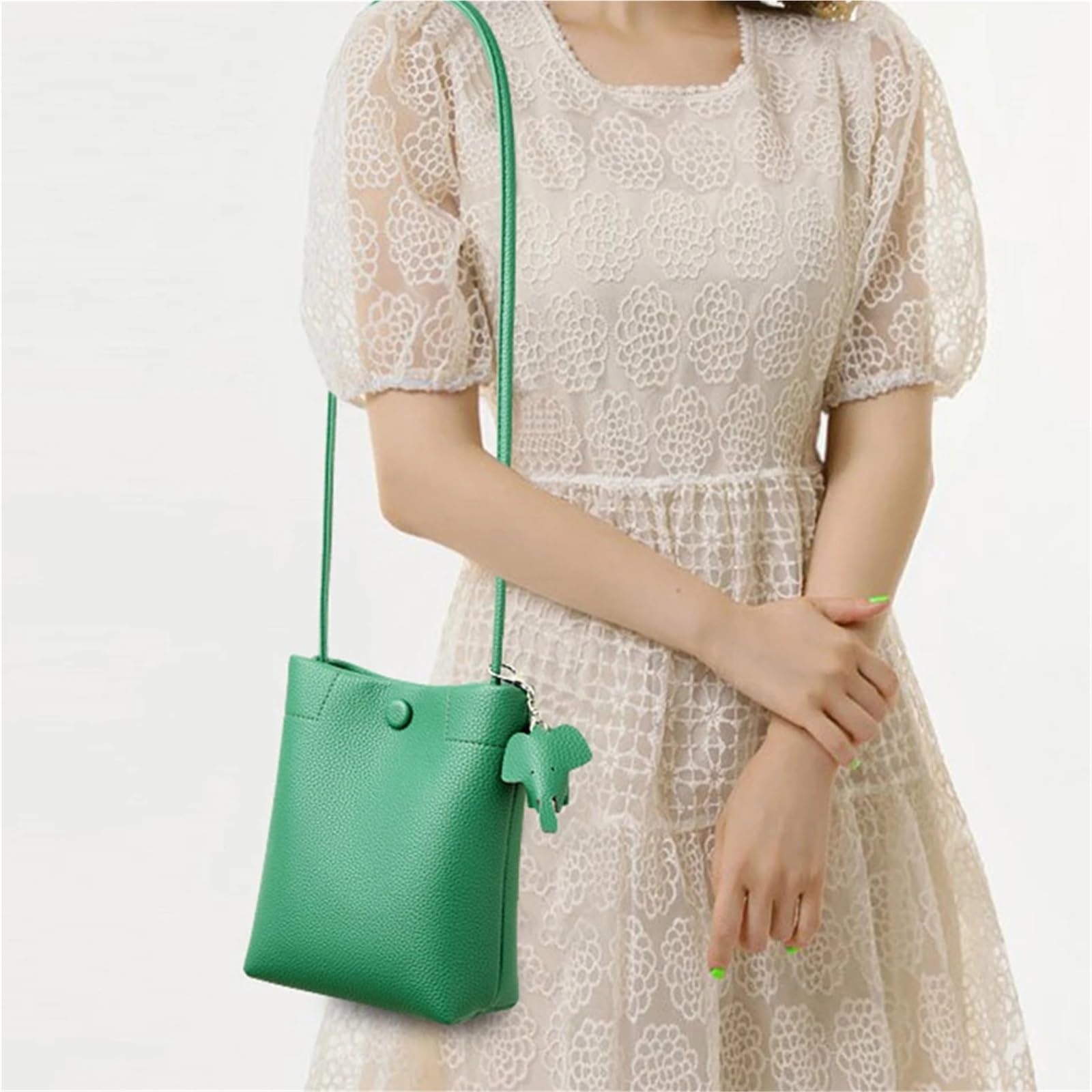 Bolsos cruzados de piel suave for mujer, bolso hombro sencillo, pequeño for, bolsos cuadrados pequeños color liso Para Viajes Compras Trabajo Citas