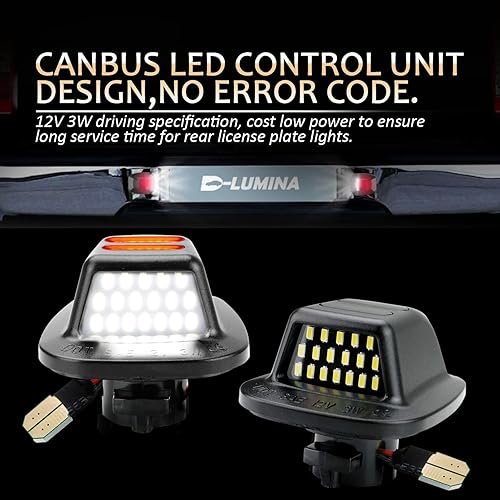 Miniatura 10 de D-Lumina Conjunto de lámpara LED para matrícula, carcasa cromada compatible con Chevy GMC Silverado Sierra CK Series 1500 2500 3500 Suburban Blazer