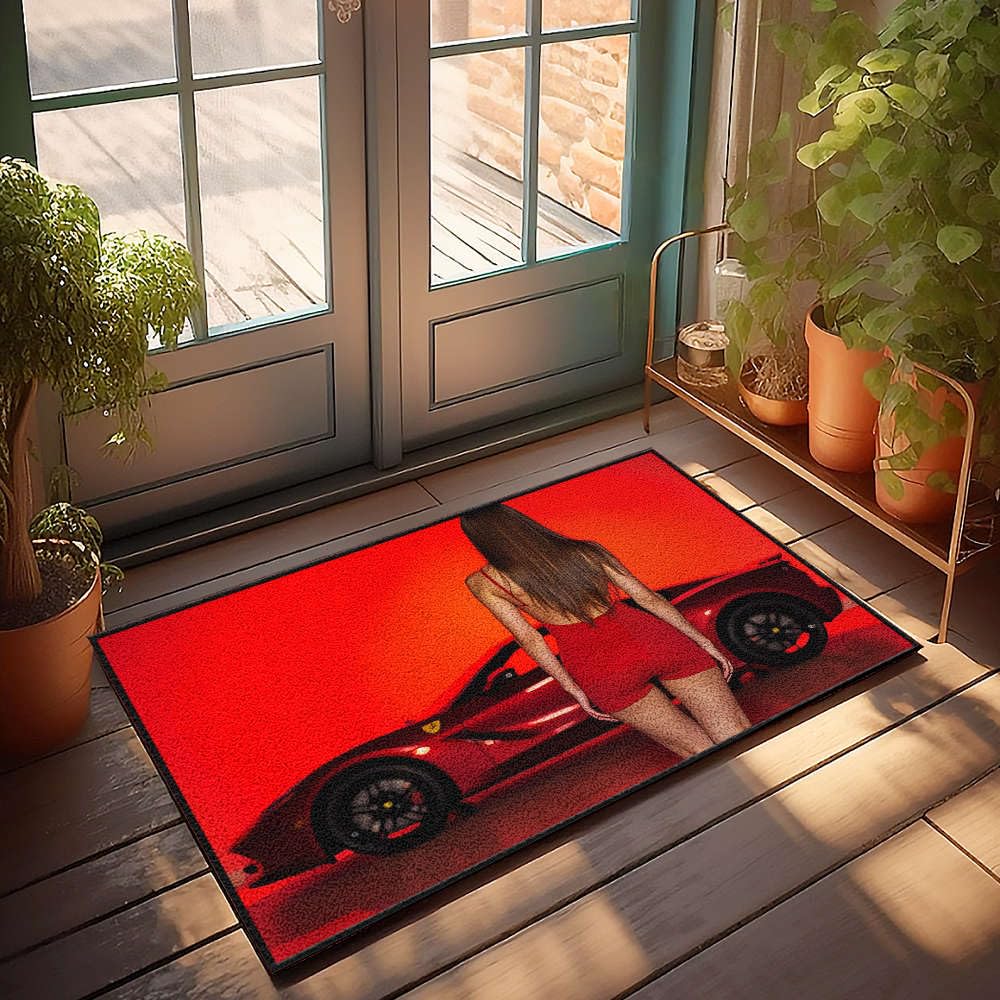Tapis de chambre garçon rétro pour sol froid motif voiture sport