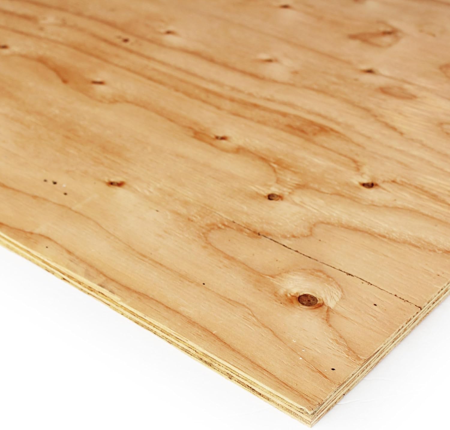 FALKEN DESIGN CDX Plywood Sheathing 4 Ply, Square Edge-PS 2 Standards, Made in USA-Wood Panel for Walls, Roofs, Floors, 24x48-15/32 Inch Thick