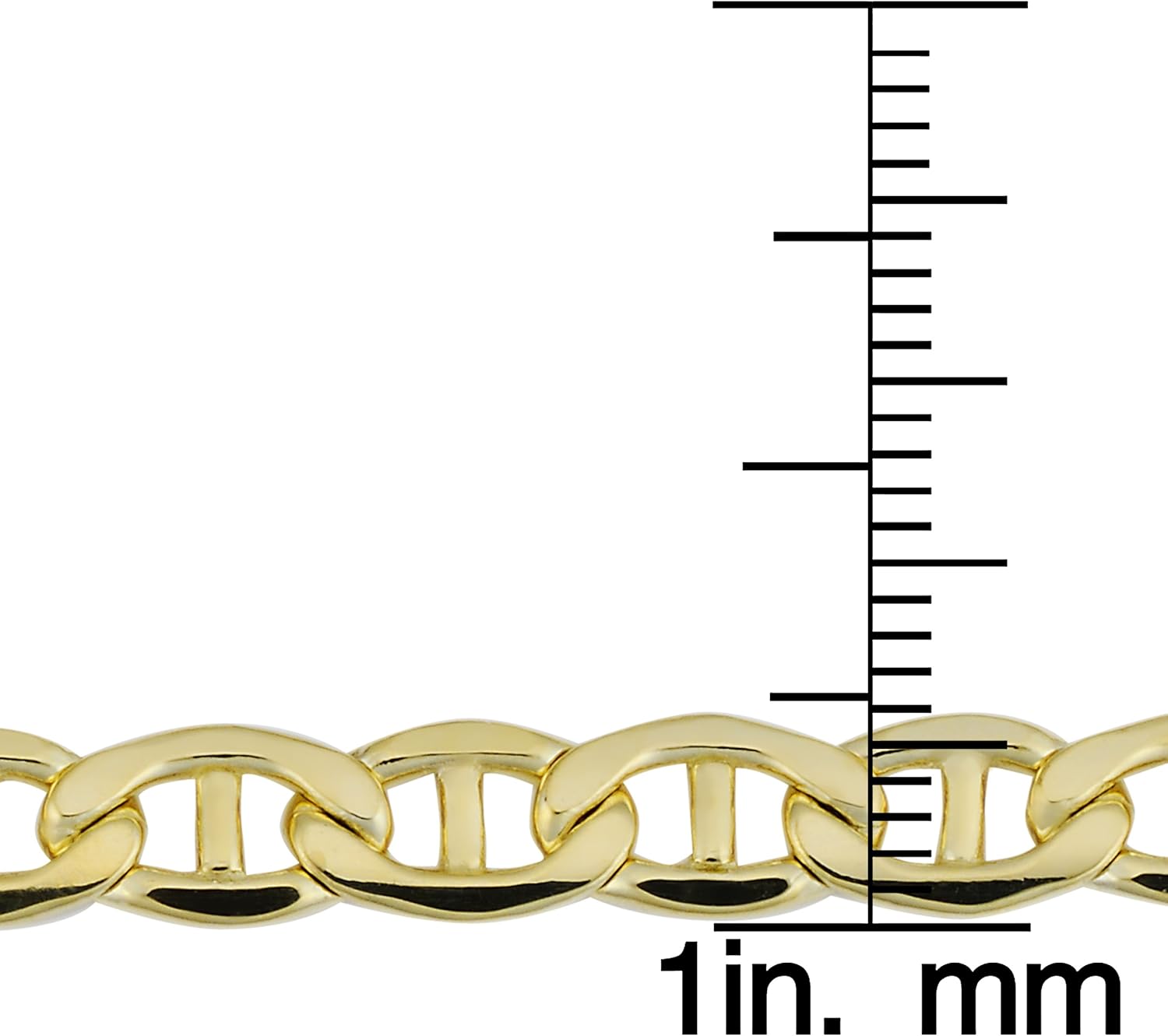 Kooljewelry 14k Yellow Gold Filled Mens Mariner Link Chain Bracelet (5.8 mm, 8.5 inch) - Image 3