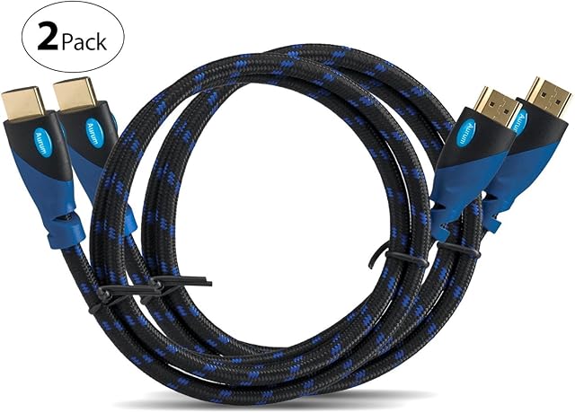 MutecPower Premium High Speed HDMI Cable With Ethernet 2 PACK (1M) - Supports 3D 4K & Audio Return Channel  1 Meter- 2 Pack