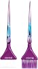 Colortrak The Aurora Collection Wide Color Brushes, Gem-Cut Handle, Tapered End, Stain-Free Metallic Finish, Matches Other The Aurora Collection Products, 2 Pack - 1xFirm Bristle, 1xFeather Bristle