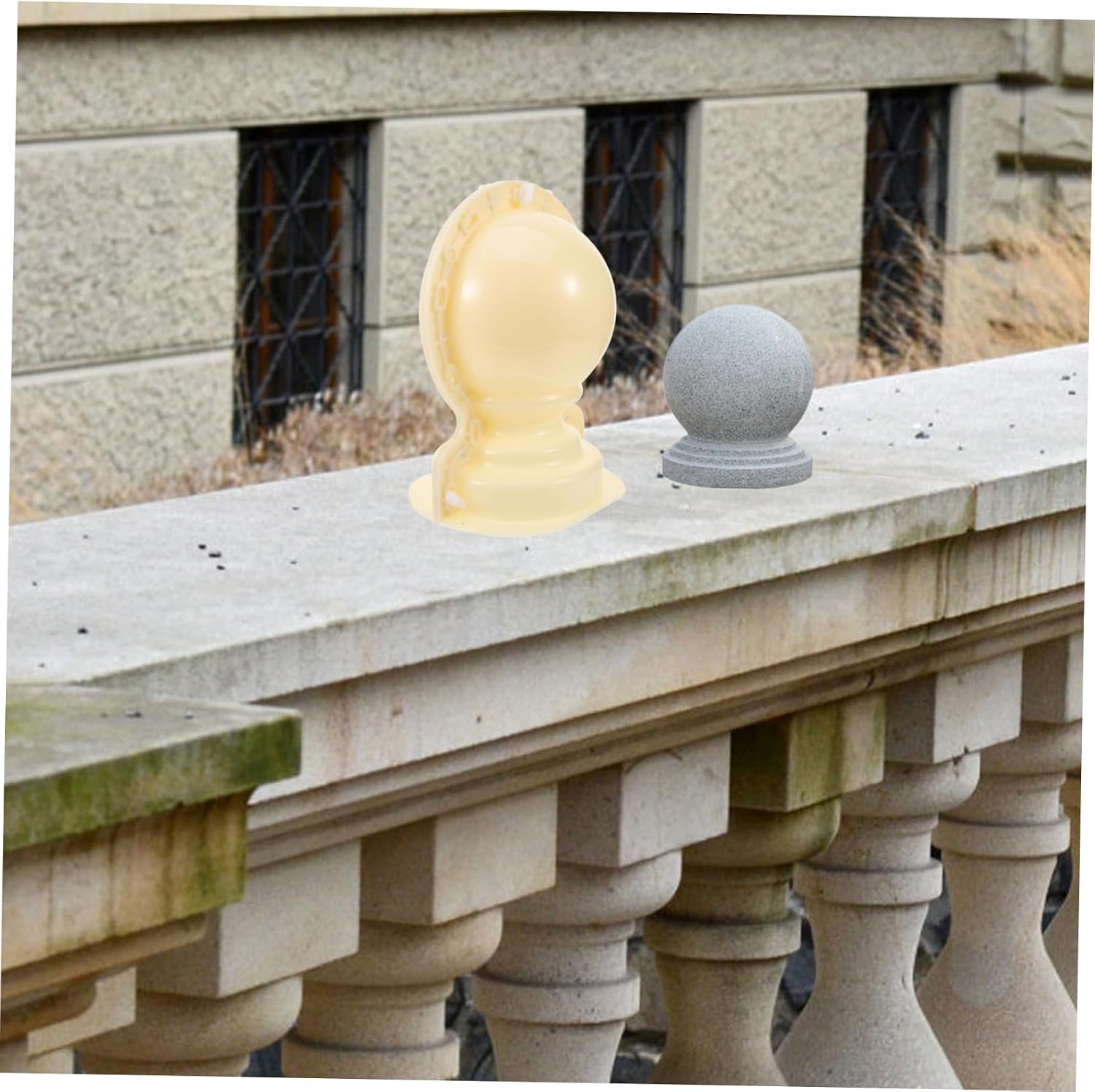 Happyyami Roman Column Ball Mold Concrete Mold for Diy Garden Fence Decoration Stylish Railing Ornaments Lightweight Design for Outdoor Landscaping