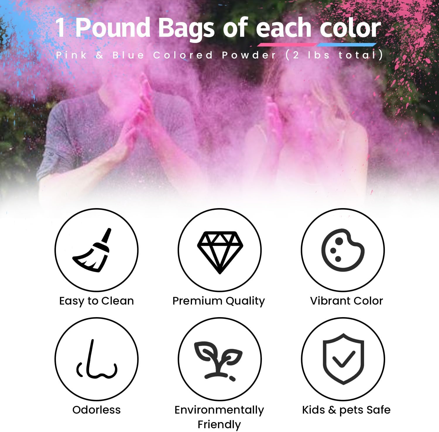 Gender Reveal Powder Pink 2 Pounds of Burnout Powder for Gender Reveal Party Ideas Burnout Gender Reveal Powder Smoke Colored Powder Kit for Car Motorcycle Burnout Photoshoot Festival (2pink)