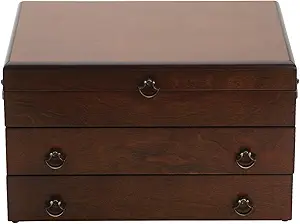 Reed & Barton 43M Bristol Grande Mahogany Flatware Chest,Brown