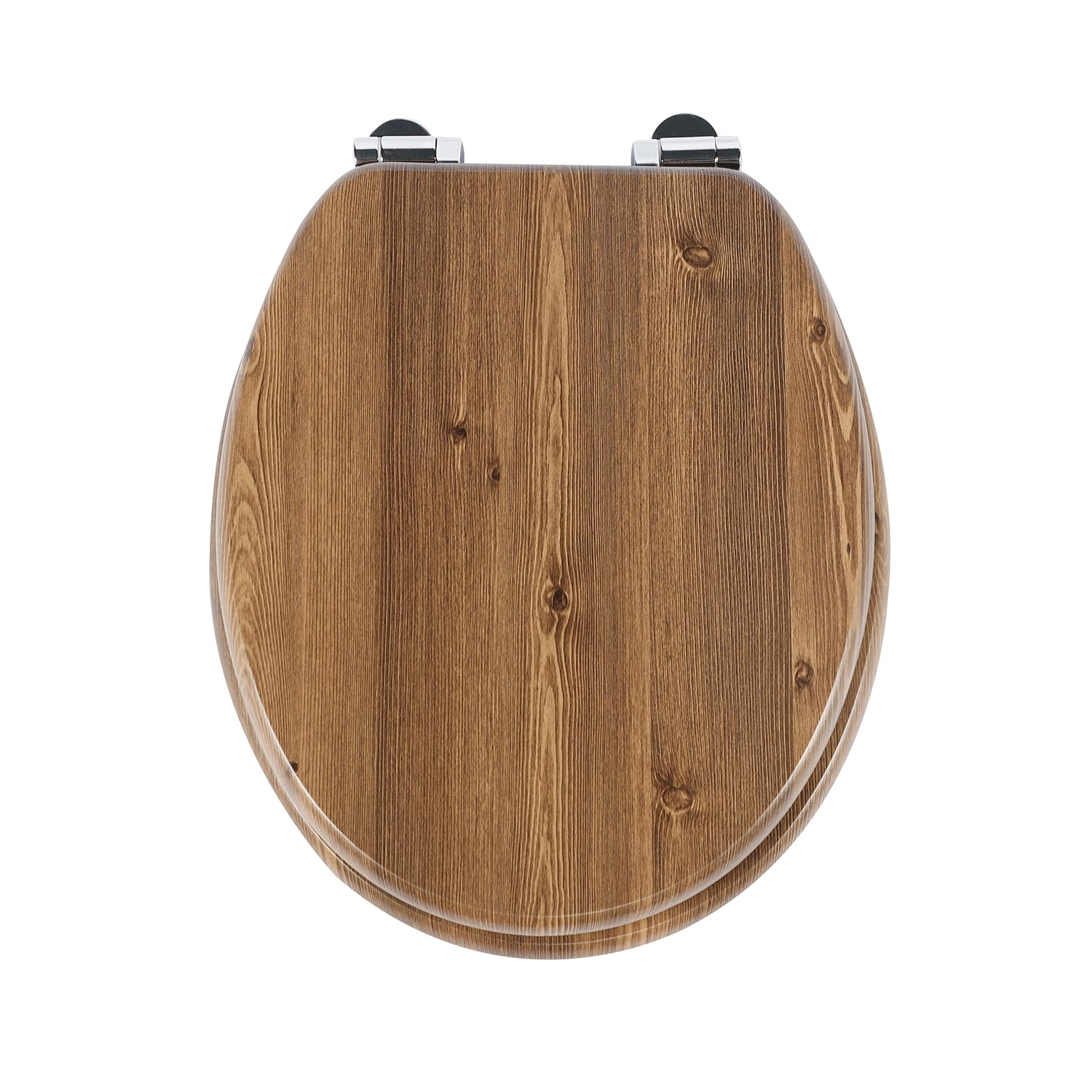 SINOBATH Wooden Toilet Seat, Soft Close WC Seat with Quick Release Adjustable Hinges Toilet Seat Easy Clean and Assembly (W122)