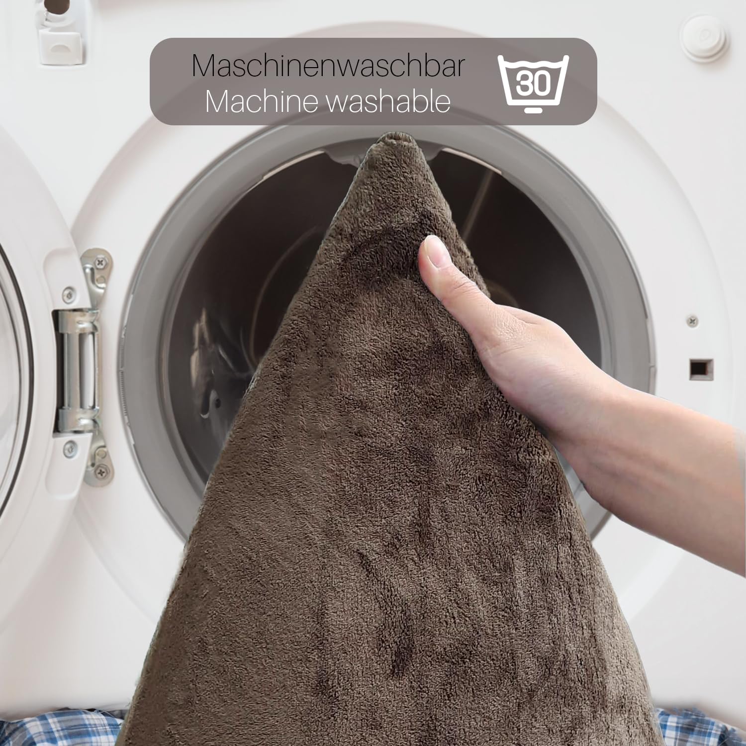 Ultrasoft Unicolor Lot de 3 tapis de bain antidérapants avec semelle en cuir Marron