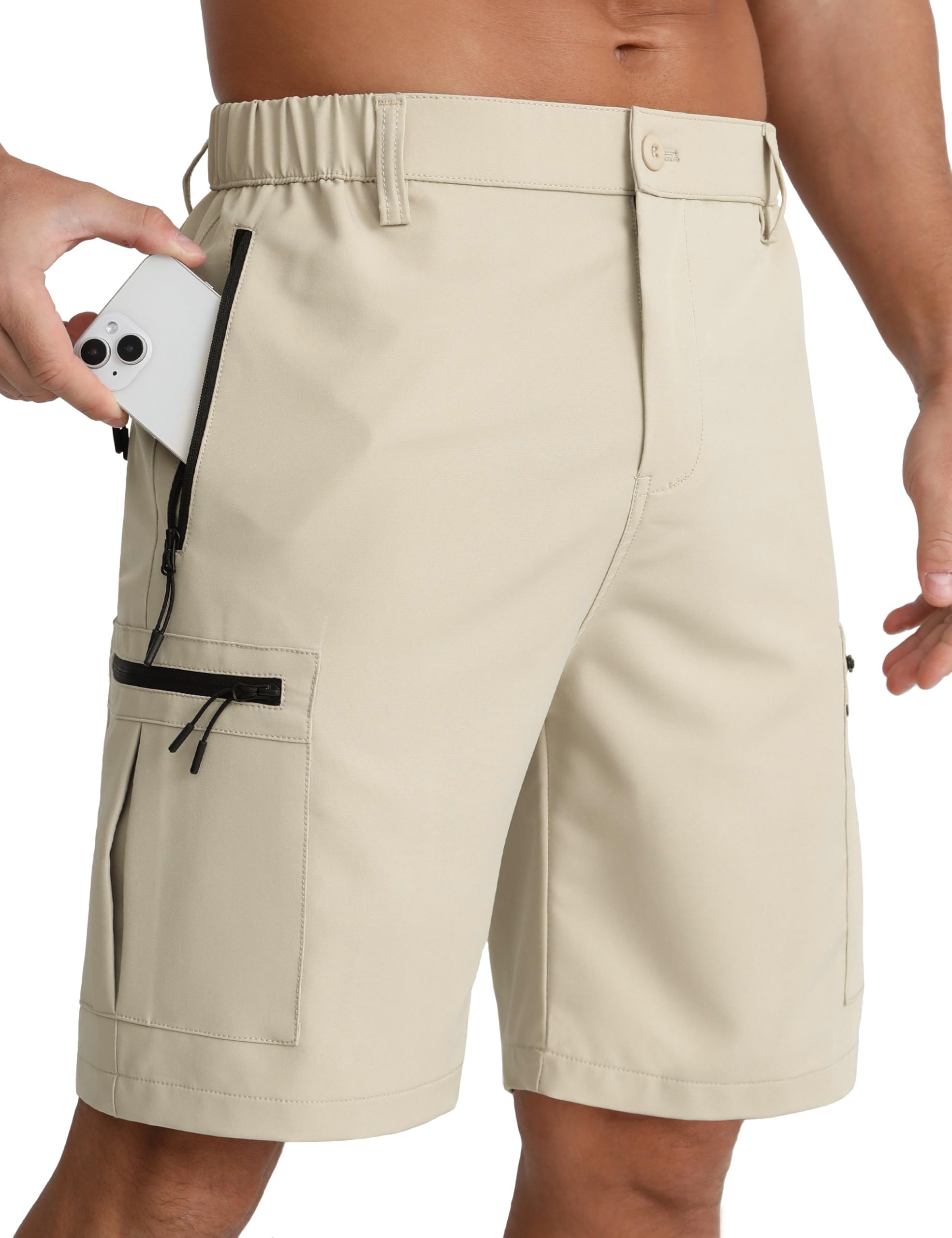 APTRO Mens Cargo Shorts 9 Quick Dry Lightweight Work Shorts for Men Golf Hiking Casual with 5 Zipper