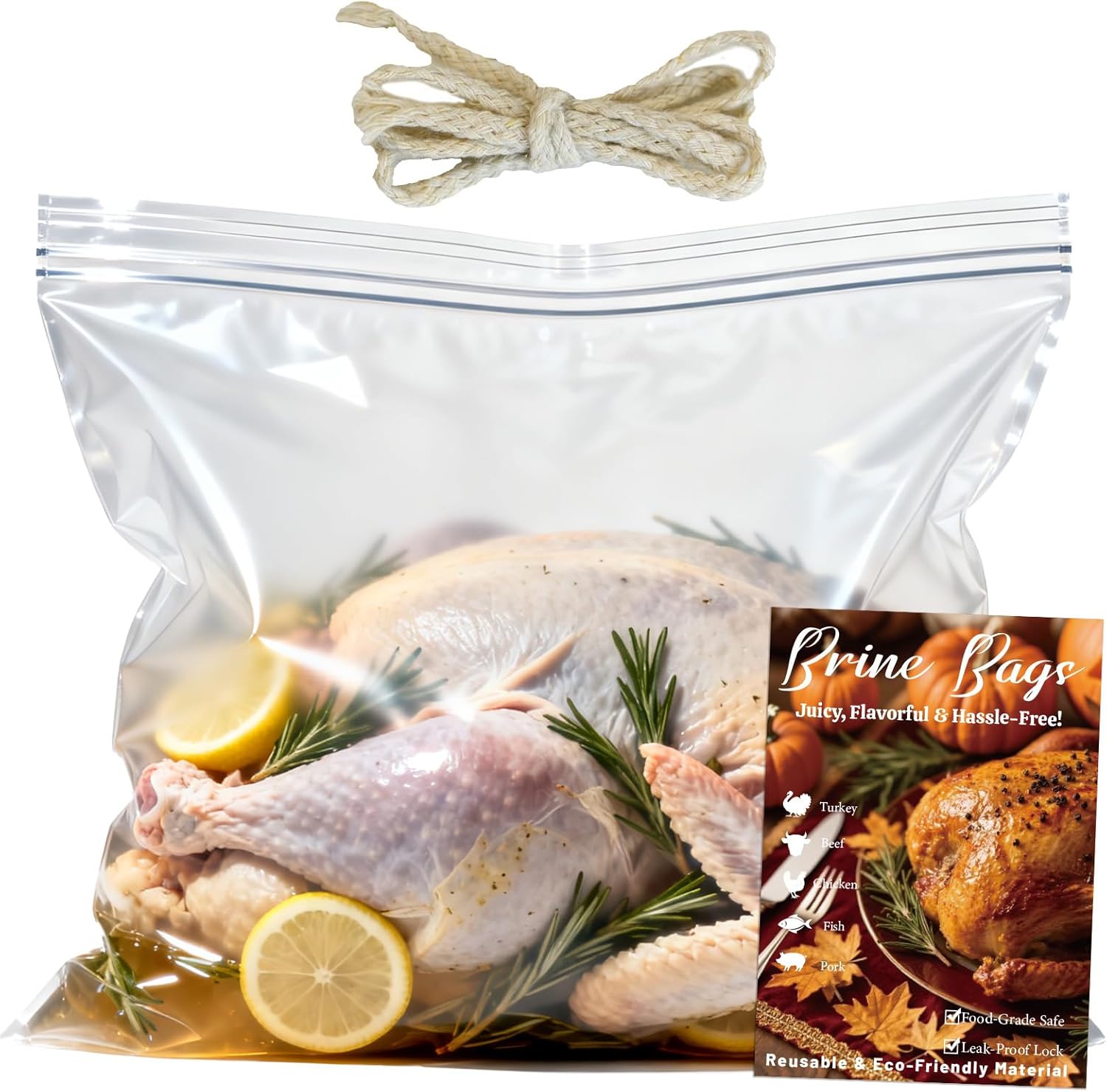Brining Bags Turkey 26x22 Inch - 2 Pack Extra Large Brine Bags With Double Zip Lock Turkey Brine - View #8