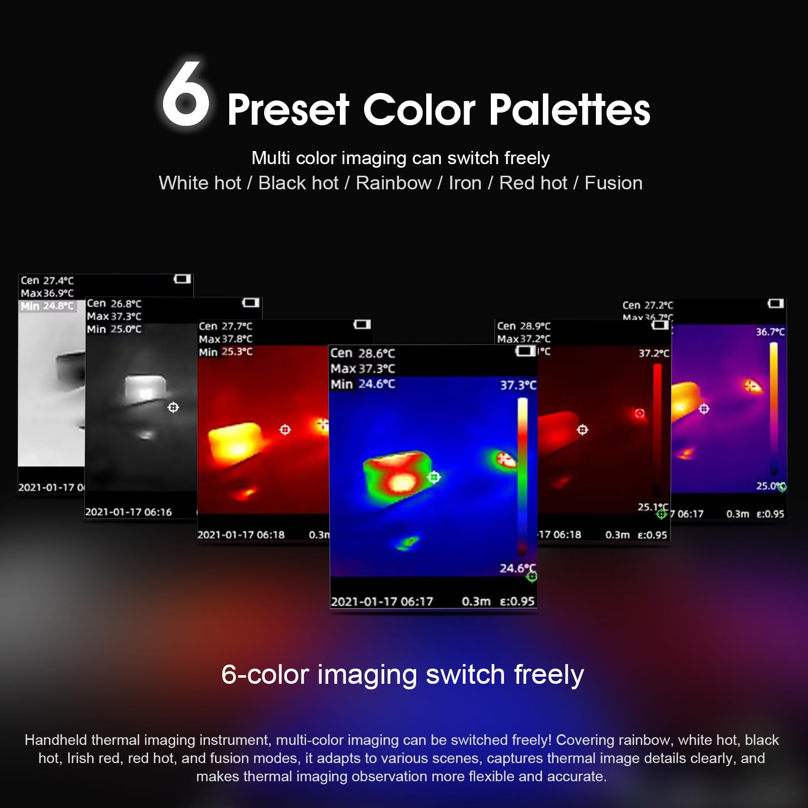 Cámara Termográfica, TISR 240x240 Thermal Imager 25Hz 96x96 Resolución IR | -20°C a 550°C, NETD ≤60 mK, Cámara Térmica Infrarroja para Climatización, Mantenimiento de Edificios, Inspección de Fugas