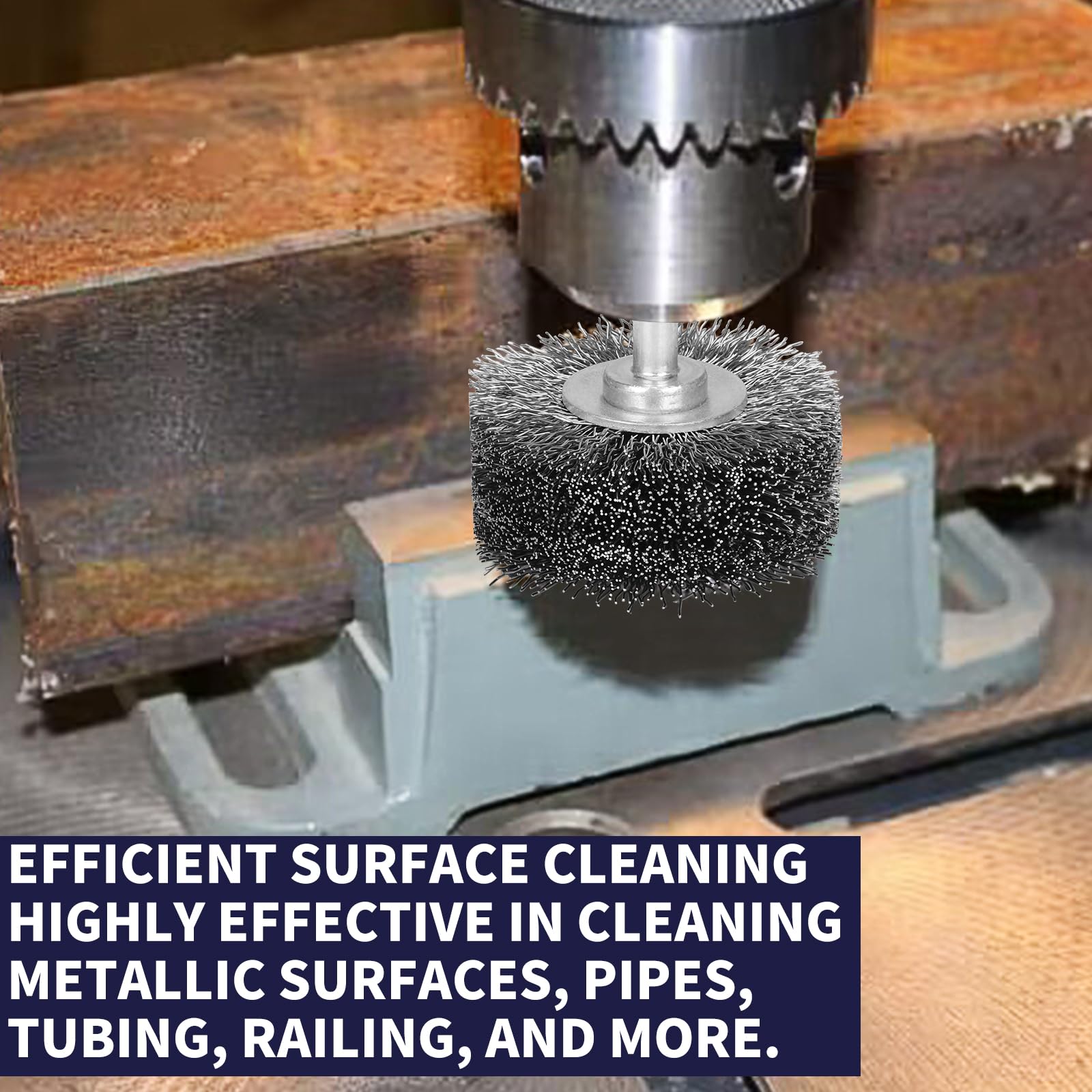 Confezione da 10 spazzole metalliche da 5,1 cm per fissaggio trapano, spazzole metalliche resistenti per rimozione di ruggine e corrosione, filo in acciaio inossidabile ondulato grosso da 0,03