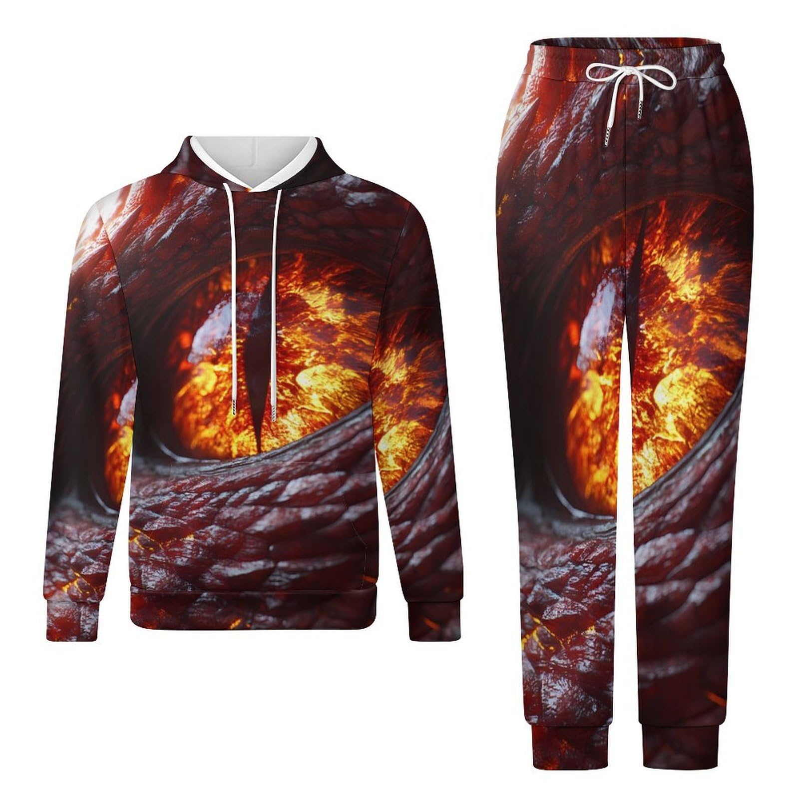 Dragon Eye - Conjunto de sudadera para hombre, 2 piezas, conjunto de chándal casual, sudadera cómoda con capucha