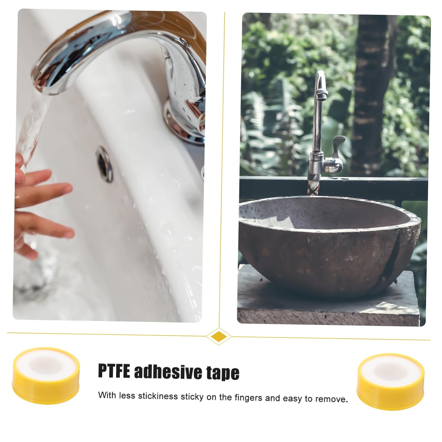 Luxshiny 10 Rolls Sealant Tape Water Proof Tape Sealing Tape Pipe Thread Sealant Flashing Tape Caulking Waterproof Tape Plumbers Leak Plumbing Tape Thread Tape Thread Seal Tape Yellow