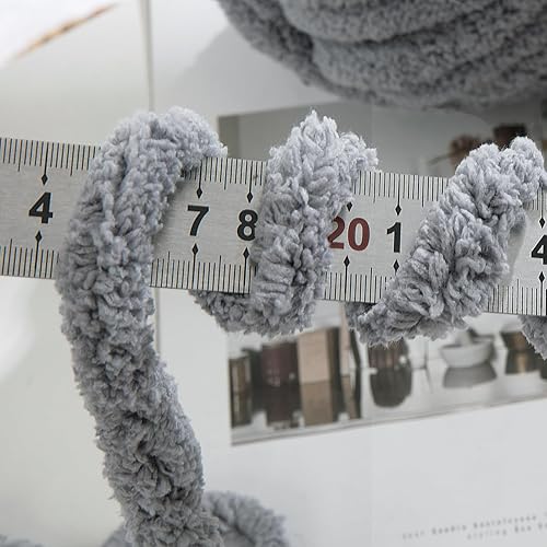 Vista 136 de HOMBYS Hilo de felpilla grueso verde salvia para tejer a mano, esponjoso, suave, jumbo, hilo súper voluminoso para manta gruesa, hilo para tejer