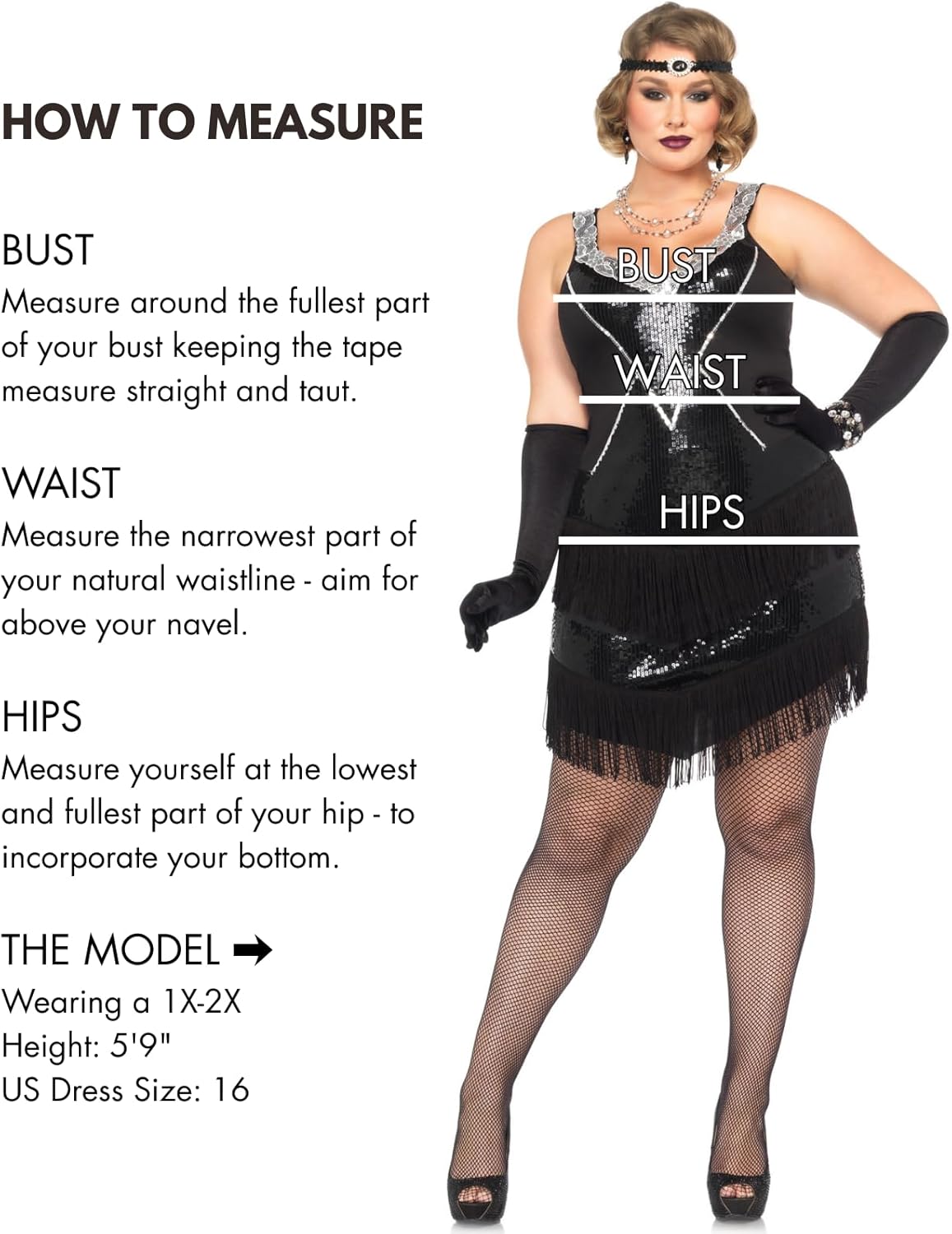 Leg Avenue Women's Plus-Size 2 Piece Glamour Flapper Costume