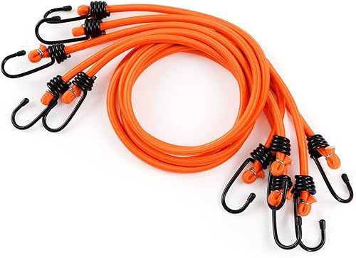 Miniatura 1 de Cuerdas elásticas de 32 pulgadas con ganchos resistentes para exteriores, paquete de 5, correas elásticas azul rey, Paderson