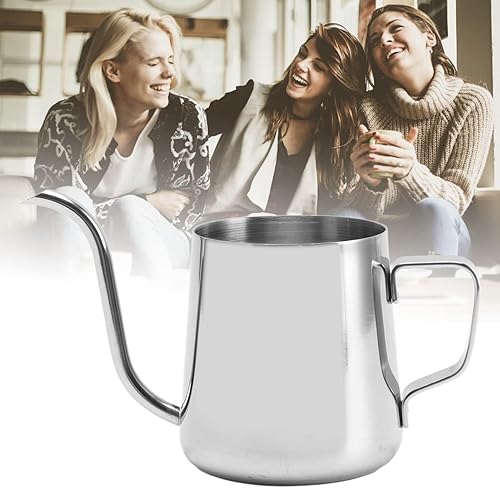 Miniatura 25 de Hervidor de café para verter sobre café, boquilla de cuello de cisne de acero inoxidable de 12 onzas, tetera larga y estrecha para verter sobre