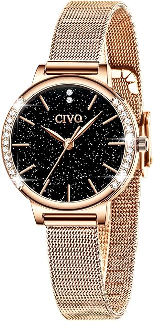 CIVO Ladies Watches Waterproof Minimalist Women Watches Slim Ultra Leather Band Women Watches Elegant Classic Casual Analogue Wrist Watches for Ladies