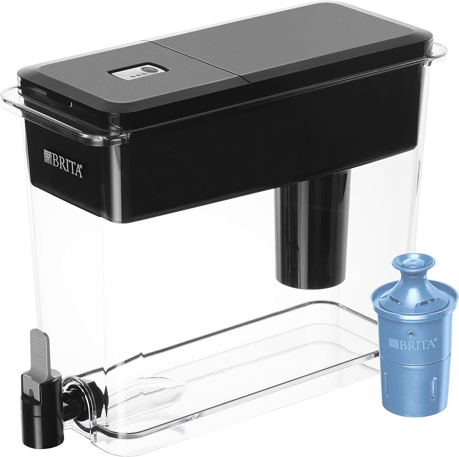 Brita Extra Large 18 Cup Filtered Water Dispenser with 1 Longlast+ Filter, Made without BPA, UltraMax, Jet Black (Package May Vary): Home & Kitchen