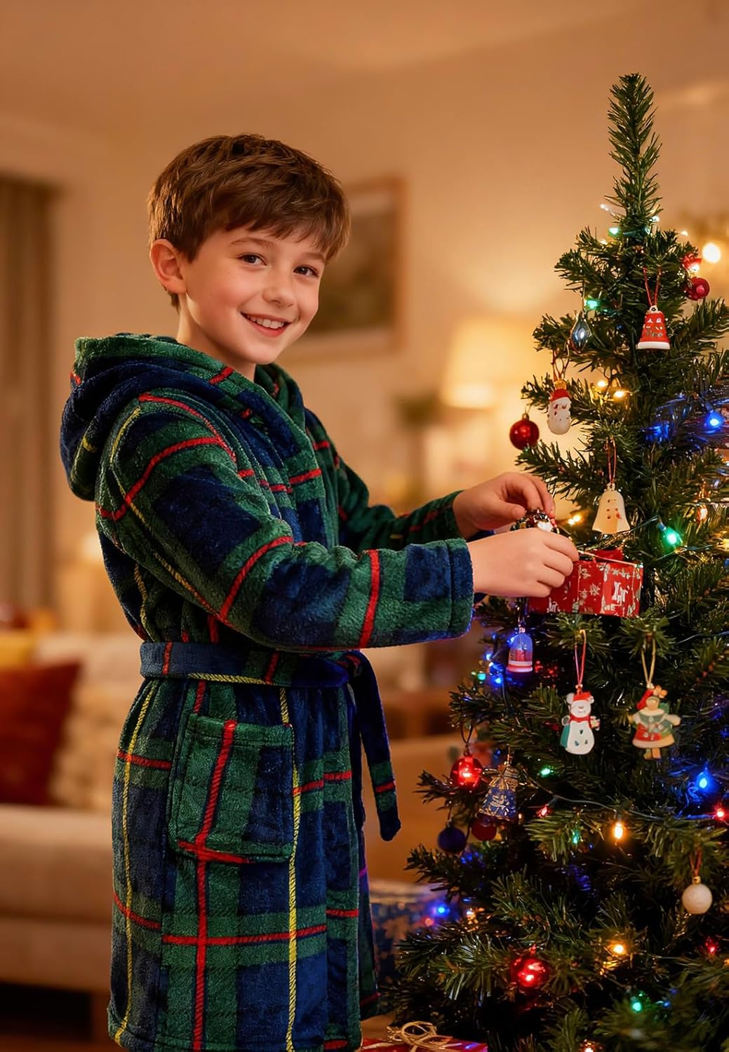 Girls Fleece Hooded Robe Warm Sleepwear for Toddler Kids Soft Fuzzy Bathrobe Gifts - Image 4