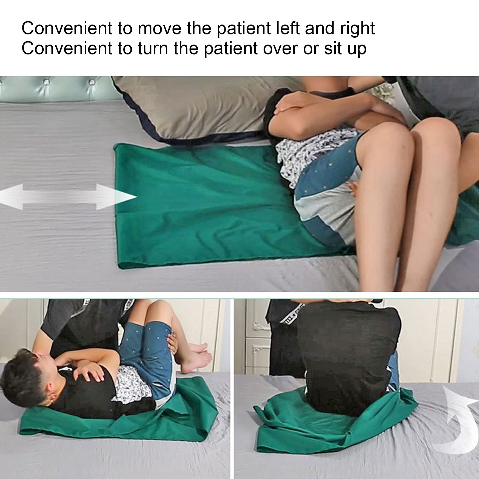 Sábana Deslizante para Pacientes Reutilizable, sábana Deslizante Multifuncional para Ancianos Paño Deslizante para Pacientes postrados en Cama para Girar y moverse (L 135 x 75 cm)