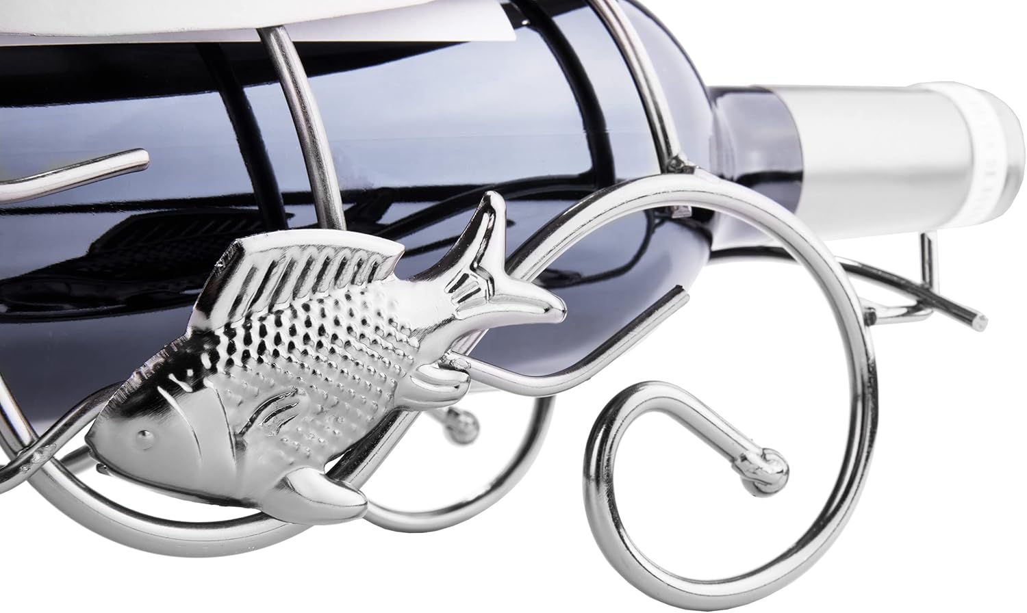 BRUBAKER Wine Bottle Holder Fisherman on a Boat - Metal - Statue, Sculptures and Figurines - Decor Wine Racks and Stands - Gifts & Decoration