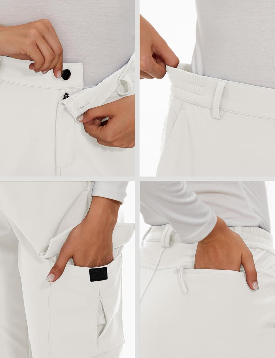 MAGCOMSEN Women's Fleece Lined Winter Hiking Waterproof Insulated Outdoor Snow Ski Softshell Pants for Cold Weather - Image 5