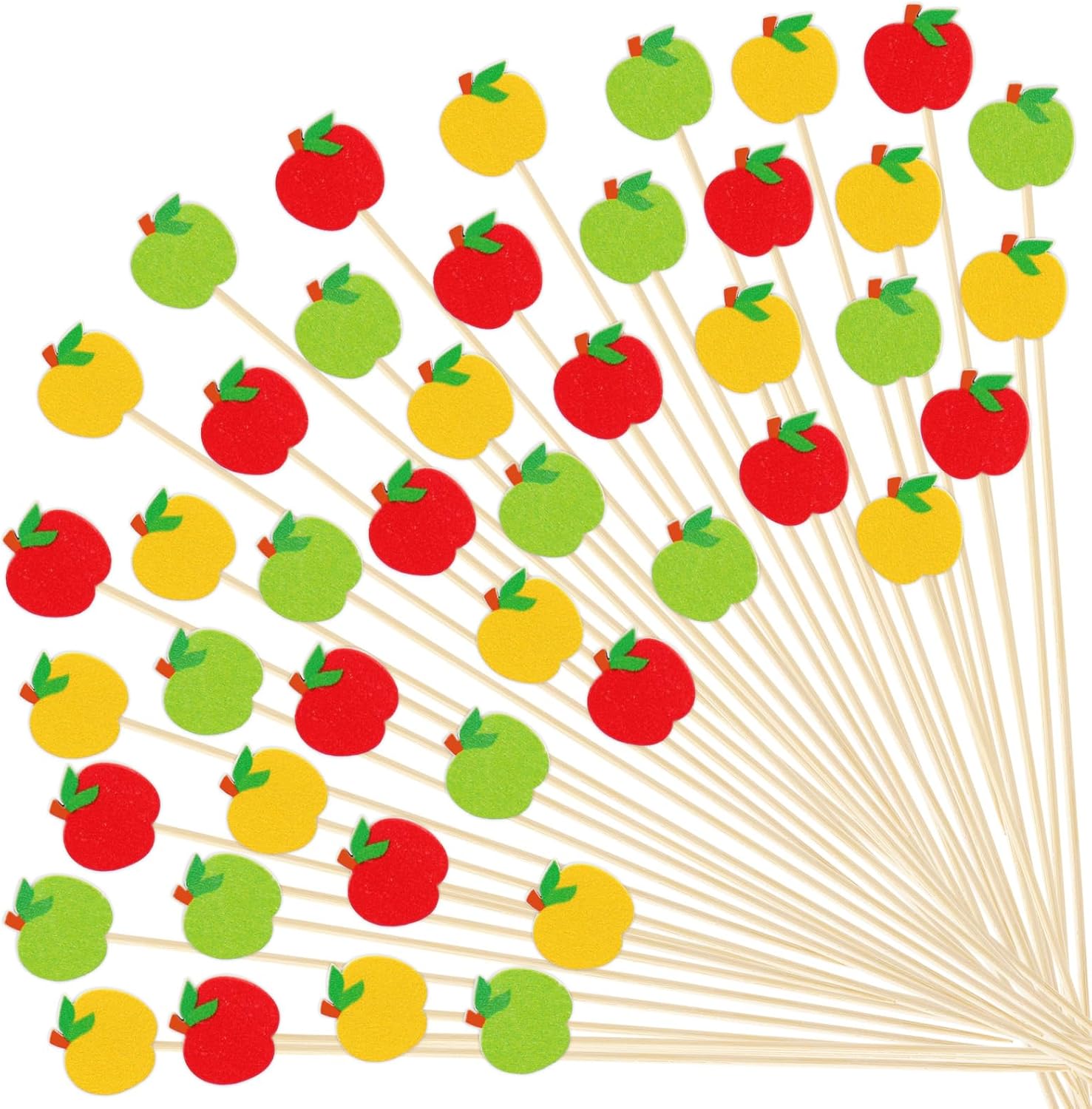 JarThenaAMCS 300Pcs Summer Bee Cocktail Pick Sunflower Honeycomb Daisy Toothpick 5 Designs Yellow Long Food Appetizer Skewer for Fruit Drink Dessert Party Supplies