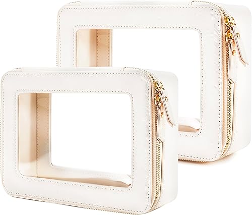 Miniatura 68 de Aveniee Bolsa organizadora de maquillaje transparente, bolsa de aseo de viaje, estuche cosmético para mujeres, bolsa portátil de maquillaje