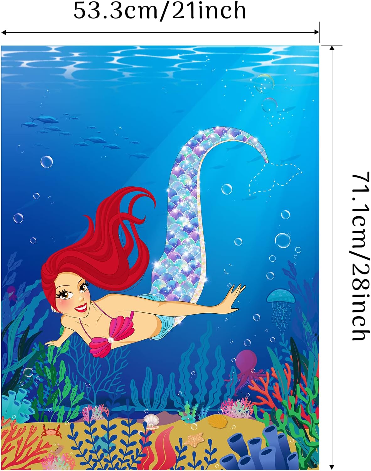Morcheiong Pin The Tail on The Mermaid Birthday Party Game with 48 Tails for Kids Mermaid Birthday Supplies Decorations Favors - Image 3
