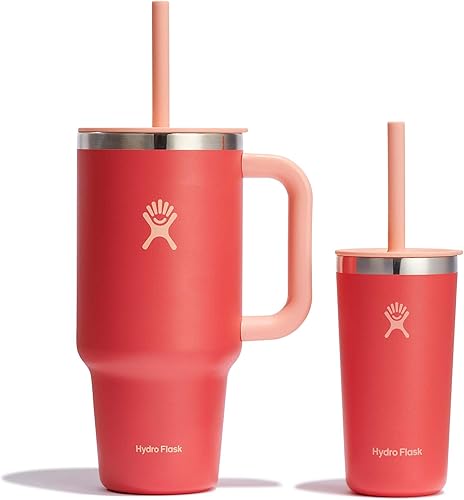 Miniatura 12 de Hydro Flask Vaso de viaje de 40 onzas con asa, tapa y pajita, acero inoxidable aislado en 40 onzas, arena Abeto,Ponche
