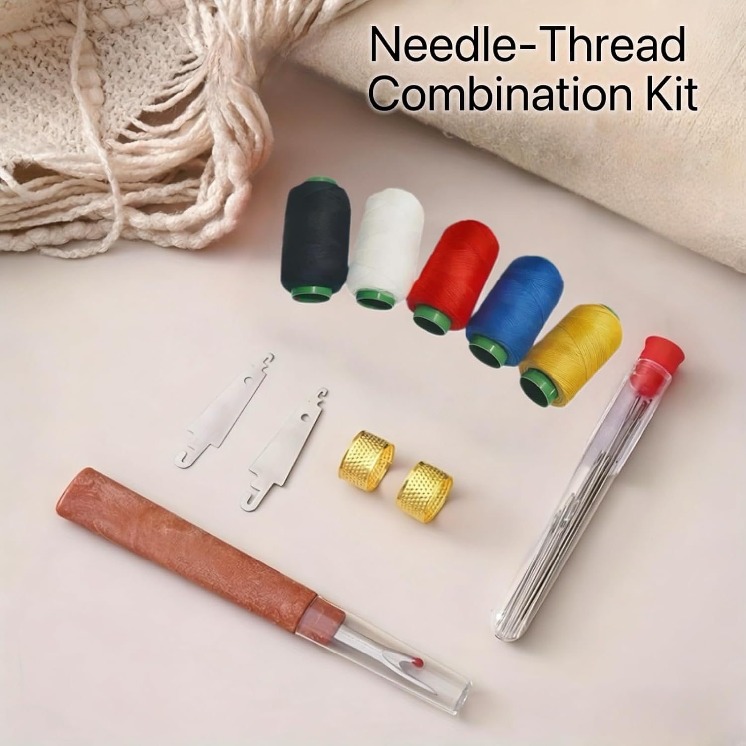 Sqsxgz Steel Needles for Hand Sewing - 41-Piece Stainless Steel Sewing Needles Kit, Big Eye Steel Needle Set | with Easy Threader Perfect for Beginners, Experts & Sewing Enthusiasts