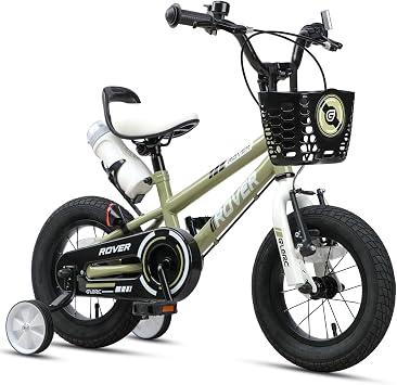 Glerc Rover 12 14 16 18 Inch Kids Bike for 2-9 Years Old Boys Girls Bicycles with Basket & Water Bottle & Stabilisers and Basket