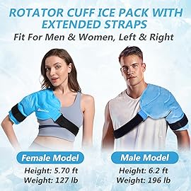 RelaxCoo XL Shoulder Ice Pack Rotator Cuff Cold Therapy, Reusable Gel Ice Wrap for Shoulder Injuries & Pain Relief, Bursitis, Tendonitis, Swelling, Recovery for Man and Women Blue