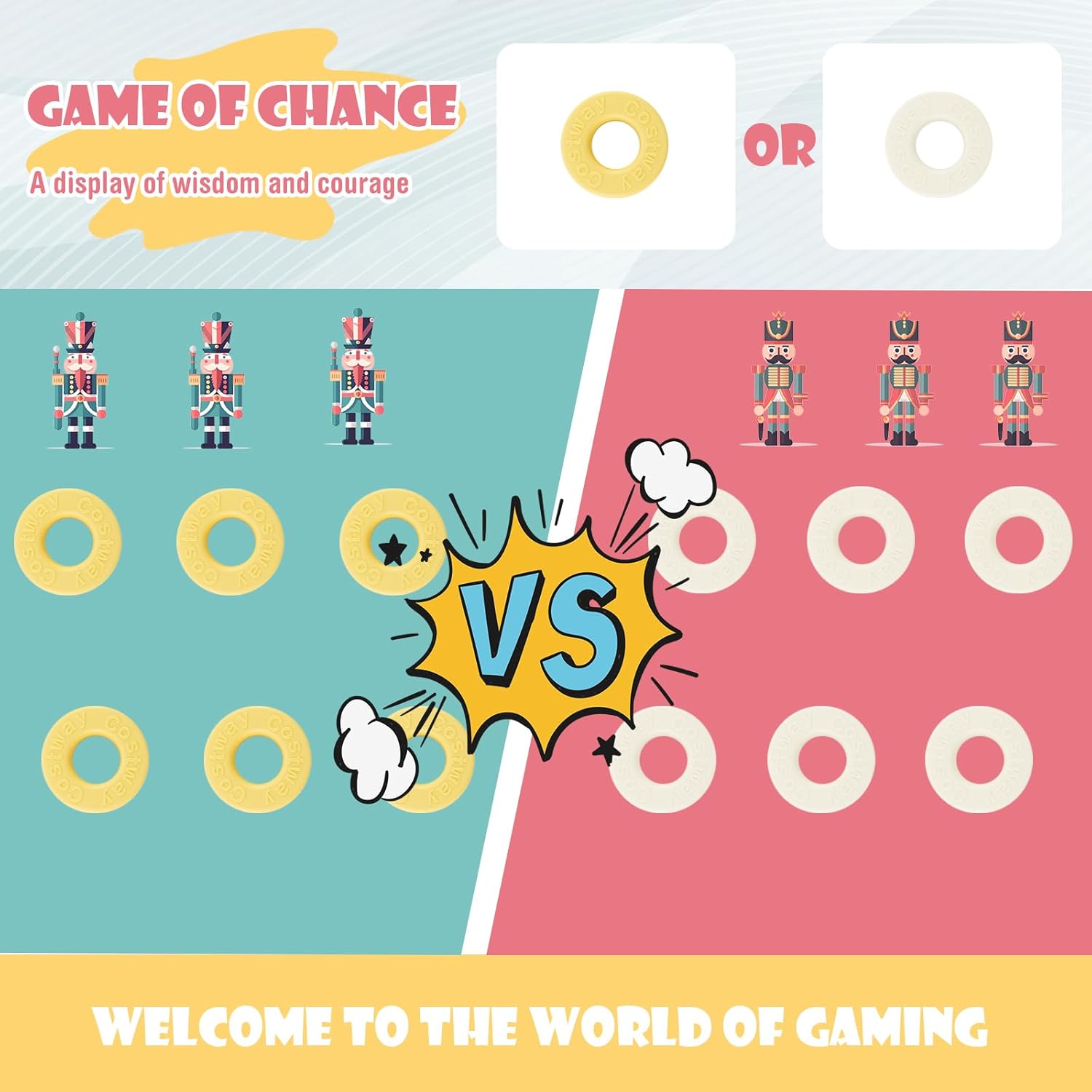 HONEY JOY Jumbo 4-to-Score Giant Game Set, 3-in-1 Indoor Outdoor Family Yard Game Set w/Basketball Hoop & Ring Toss, 42 Jumbo Rings, Quick-Release Slider, Giant 4-in-A-Row for Kids & Adults