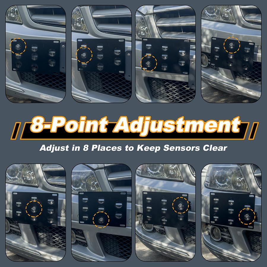 Drill Free Front Bumper Tow Hook License Plate Relocator for Mercedes-Benz W204 W205 W212 W213 GLA GLE Enhance Engine Performance Save Fuel AXECO® Auto Pro