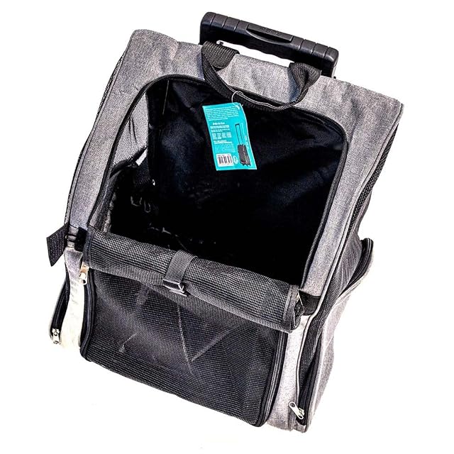 ZOOPIZ - Bolsa de transporte para gatos (2 en 1, con ruedas y mochila, bolsa de transporte para gatos…