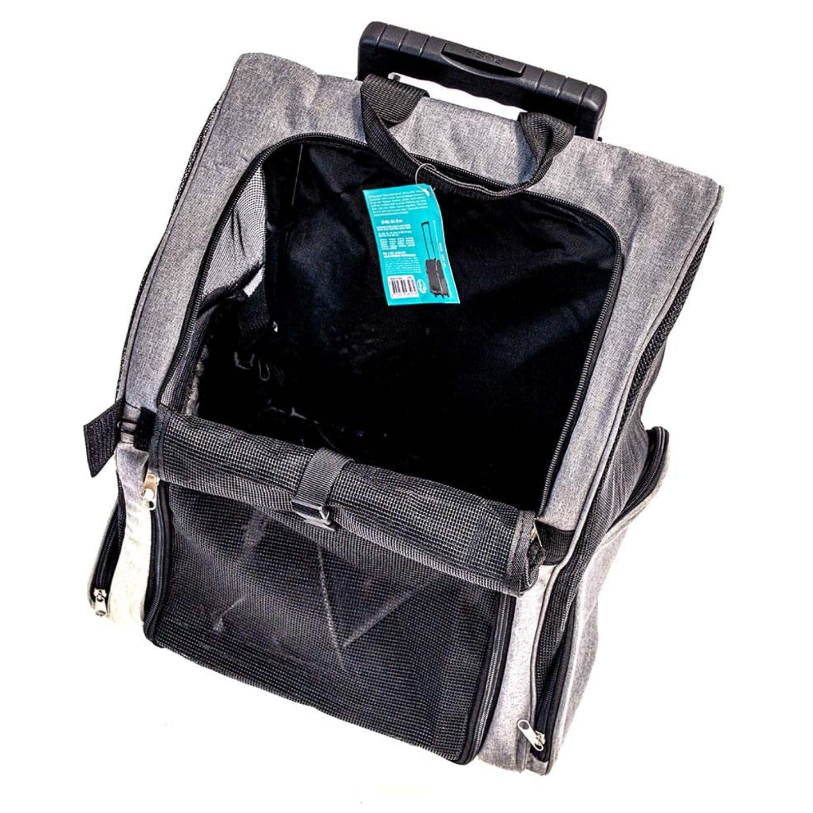 Sac Transport Chat 2-en-1 à roulettes et Sac à Dos - Sac de Transport pour Chat et Petit Chien Jusqu’à 15 kg -Sac à Dos Chat Transport Ventilé avec Poches de Rangement - 51 x 32 cm