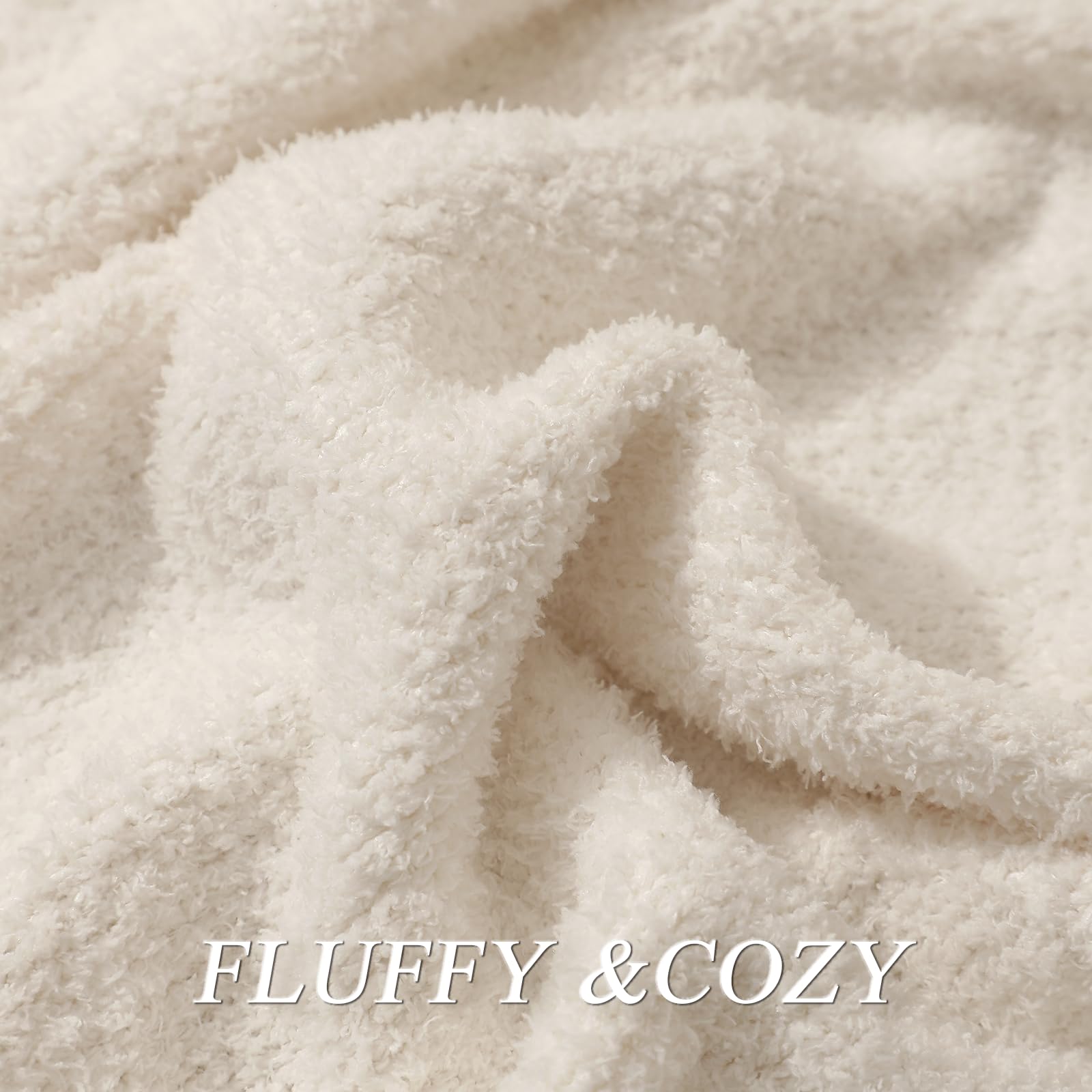 bearberry Super Soft Fluffy Throw Blanket Lightweight Cozy Warm Throw Blankets for Couch Bed Sofa All Season(Cream, 50”x60”) - Image 3